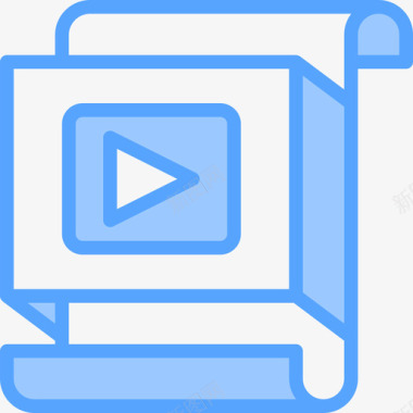 视频播放器文件和文档36蓝色图标图标