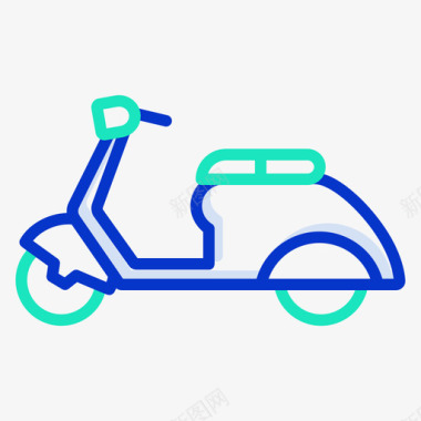 踏板车运输134轮廓颜色图标图标