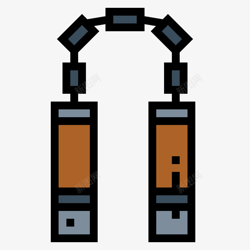 双节棍武器10线形颜色图标svg_新图网 https://ixintu.com 双节棍 武器10 线形颜色