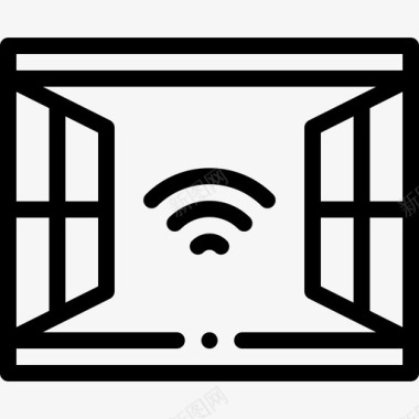 窗户智能家居14线性图标图标