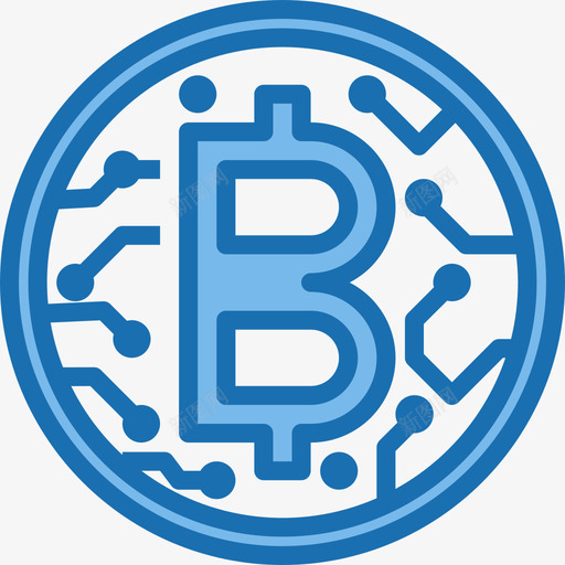 比特币银行和金融7蓝色图标svg_新图网 https://ixintu.com 比特 蓝色 金融 银行