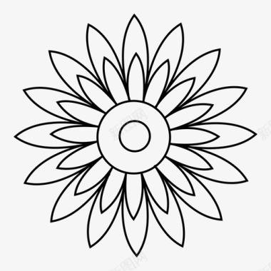 曼陀罗装饰花卉图标图标