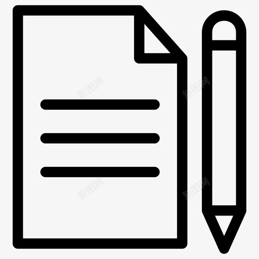 笔和纸文章写作固定概念图标svg_新图网 https://ixintu.com 写作工具 固定概念 文章写作 科学教育线图标 笔和纸 论文写作