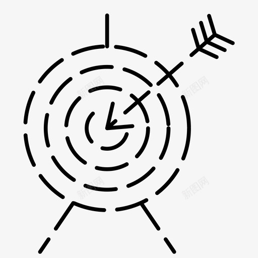 射箭箭目标图标svg_新图网 https://ixintu.com 射箭 目标 箭 运动虚线图标