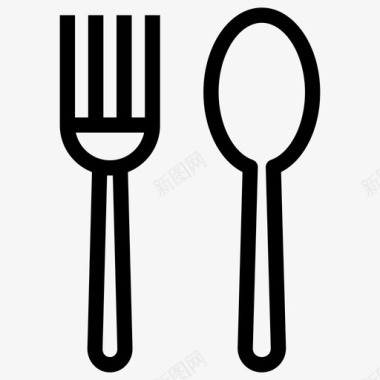 采购产品餐具叉子和勺子厨房配件图标图标