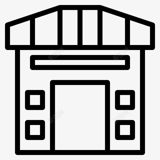 商店银行房子图标svg_新图网 https://ixintu.com 办公室 商店 建筑物 房子 银行 餐厅