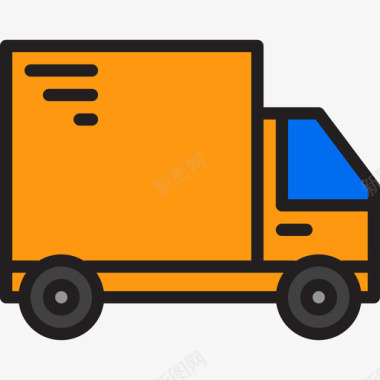卡车运输110线性颜色图标图标
