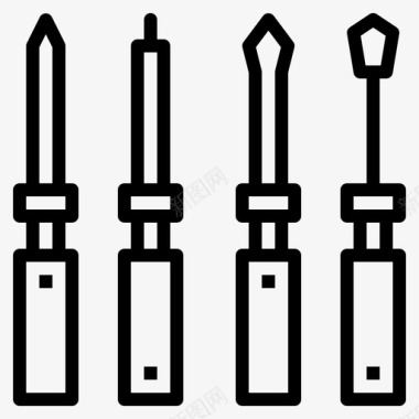 螺丝刀结构107直线型图标图标