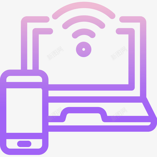 Wifi酒店136轮廓渐变图标svg_新图网 https://ixintu.com Wifi 渐变 轮廓 酒店