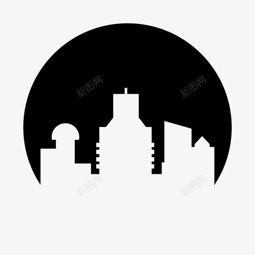 城市建筑天际线图标svg_新图网 https://ixintu.com 城市 城市圈形状 城镇 天际线 建筑