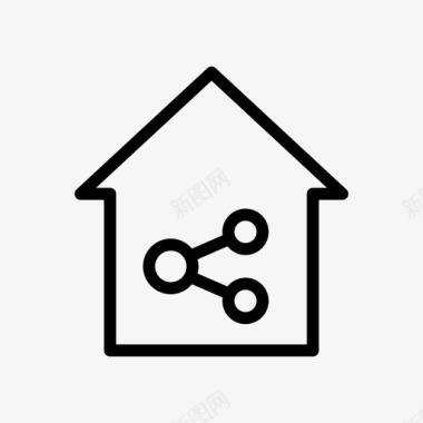 房屋共享连接家庭图标图标