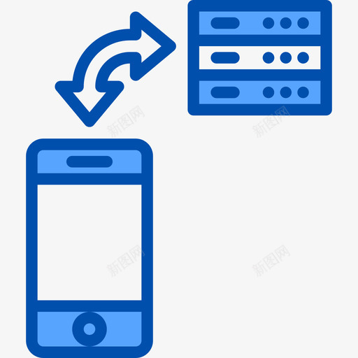 传输数据库和云蓝色图标svg_新图网 https://ixintu.com 传输 数据库和云蓝色
