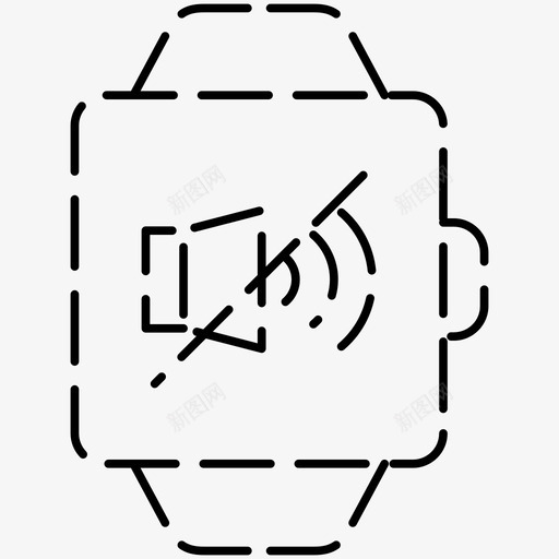 静音智能手表智能手表虚线图标svg_新图网 https://ixintu.com 图标 手表 智能 虚线 静音