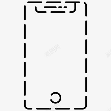 智能手机iphone电子产品虚线图标图标
