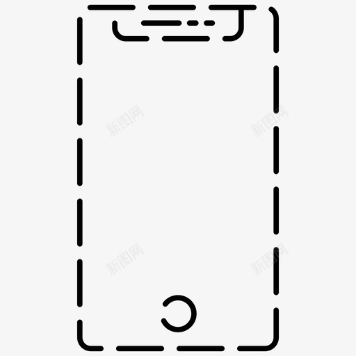 智能手机iphone电子产品虚线图标svg_新图网 https://ixintu.com iphone 图标 手机 智能 电子产品 虚线