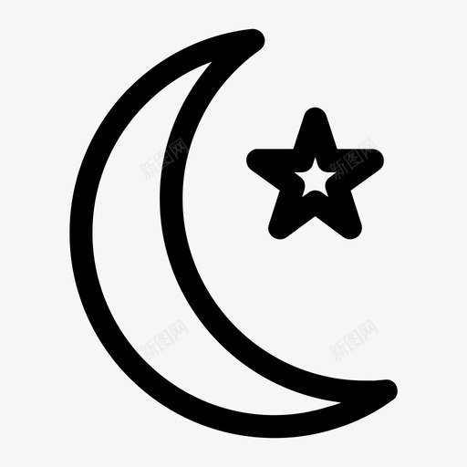 月亮星新月自然图标svg_新图网 https://ixintu.com 夜晚 新月 月亮星 自然