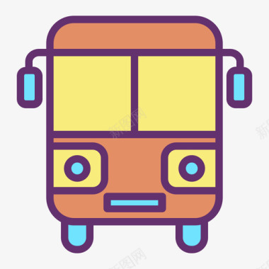 公交交通133线性彩色图标图标