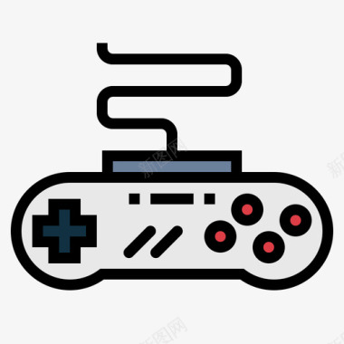 游戏控制器复古11线性颜色图标图标