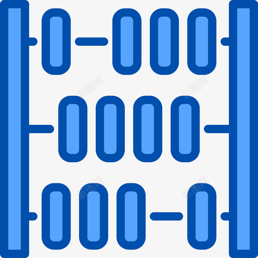 算盘数学5蓝色图标svg_新图网 https://ixintu.com 数学 算盘 蓝色