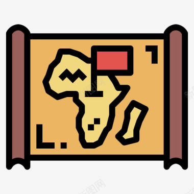 地图非洲8线性颜色图标图标