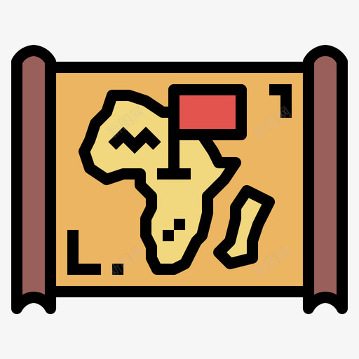 地图非洲8线性颜色图标svg_新图网 https://ixintu.com 地图 线性 非洲 颜色