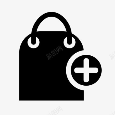 添加购物购物袋电子商务图标图标
