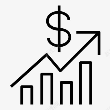 业务增长财务报告图形图标图标