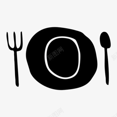 早餐晚餐叉子图标图标
