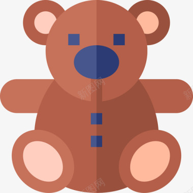 泰迪熊圣诞玩具15扁平图标图标