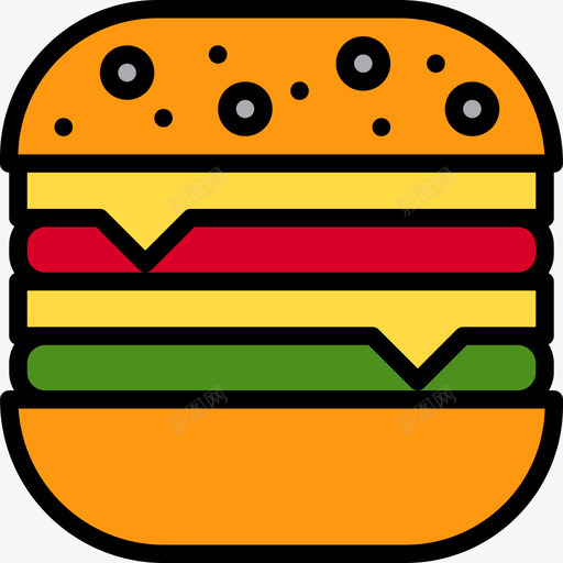 汉堡食品和饮料7线性颜色图标svg_新图网 https://ixintu.com 汉堡 线性 颜色 食品 饮料