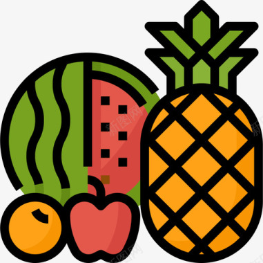 水果超市28原色图标图标