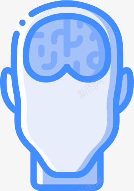 大脑人类思维41蓝色图标图标