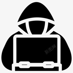 电脑优化黑客电脑黑客网络犯罪图标高清图片