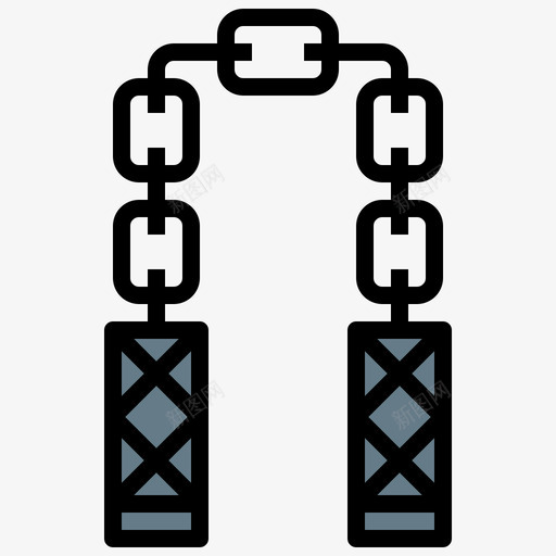 Nunchaku忍者Turtles线性颜色图标svg_新图网 https://ixintu.com Nunchaku Turtles 忍者 线性 颜色