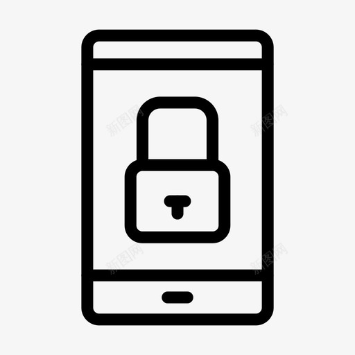 移动锁手机私人图标svg_新图网 https://ixintu.com 48px 互联网 保护 字形 安全线 手机 私人 移动