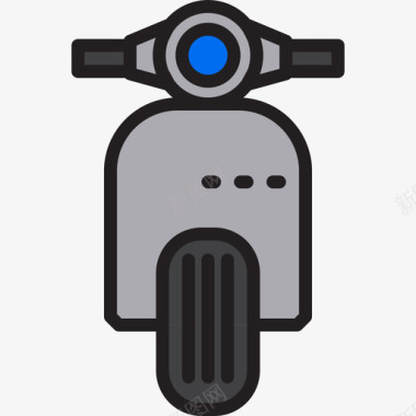 摩托车生活方式4线条颜色图标图标