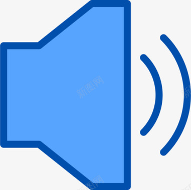 扬声器音乐58蓝色图标图标