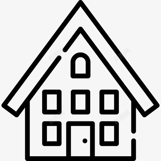 平房房屋类型16线性图标svg_新图网 https://ixintu.com 平房 房屋类型16 线性