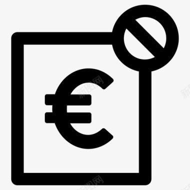 免费欧元无现金图标图标