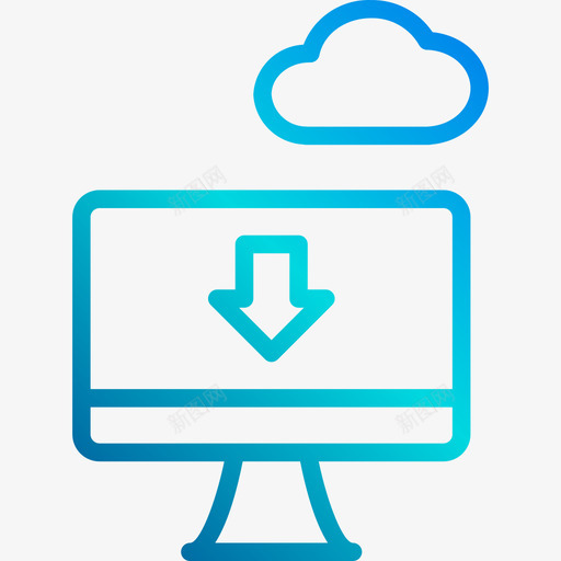 数据库和云线性梯度图标svg_新图网 https://ixintu.com 下载 数据库和云 线性梯度