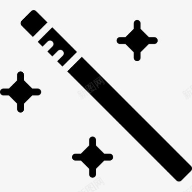 魔杖占星术和符号学实心图标图标