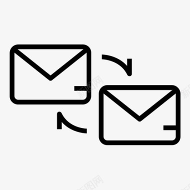 电子邮件交换发送符号行集2图标图标