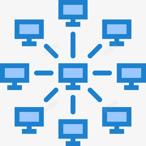 网络通信网络5蓝色图标svg_新图网 https://ixintu.com 网络 蓝色 通信网络