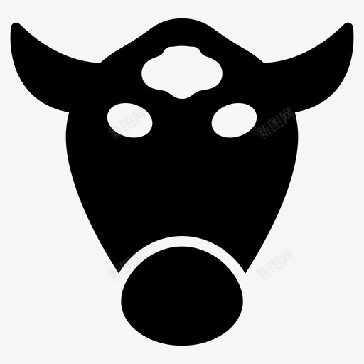 牛动物脸图标svg_新图网 https://ixintu.com 64px 动物 字形 财务