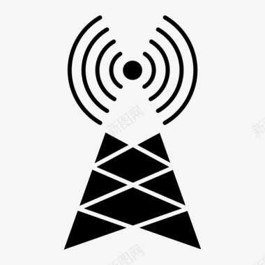 通信通信塔无线电图标图标