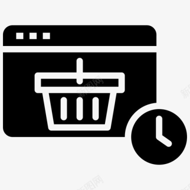 购物篮交货时间准时交货图标图标