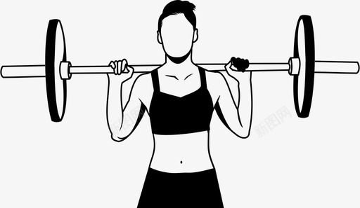 杠铃锻炼女人运动女人图标图标