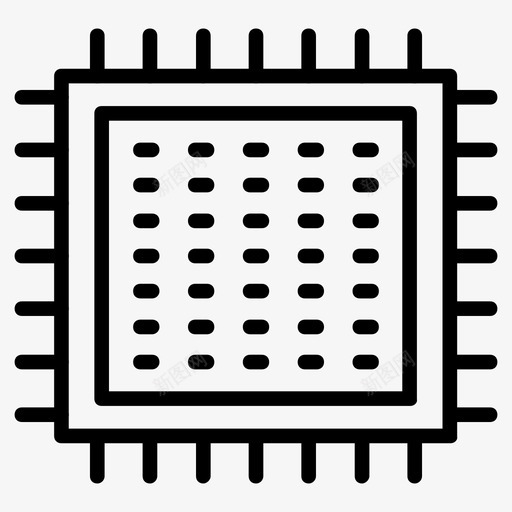 芯片cpugpu图标svg_新图网 https://ixintu.com cpu gpu 处理器 硬件 芯片 计算机硬件线64像素