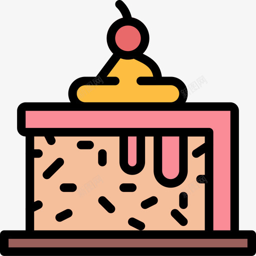 蛋糕冰淇淋18线形颜色图标svg_新图网 https://ixintu.com 冰淇淋18 线形颜色 蛋糕