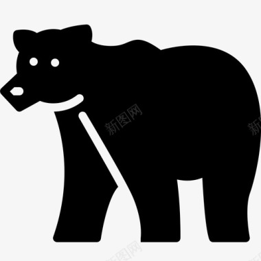 野生动物野外野营熊图标图标